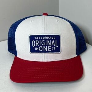 TaylorMade Retro VTG Inspired Official Patch Logo Golf Hat Cap EUC